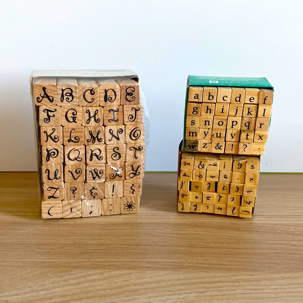 Letter stamps for crafting like card making, scrapbooking, journalling